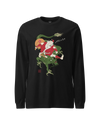 Santa Rides Dragon Japanese Ukiyo-e Unisex Long Sleeve Tee Black - Samurai Original