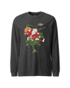 Santa Rides Dragon Japanese Ukiyo-e Unisex Long Sleeve Tee Dark Grey Heather - Samurai Original