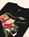 Santa Rides Dragon Japanese Ukiyo-e Unisex Long Sleeve Tee - Samurai Original