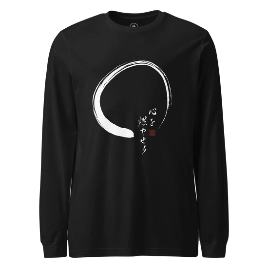 Set Your Heart Ablaze Unisex Long Sleeve Tee Black - Samurai Original