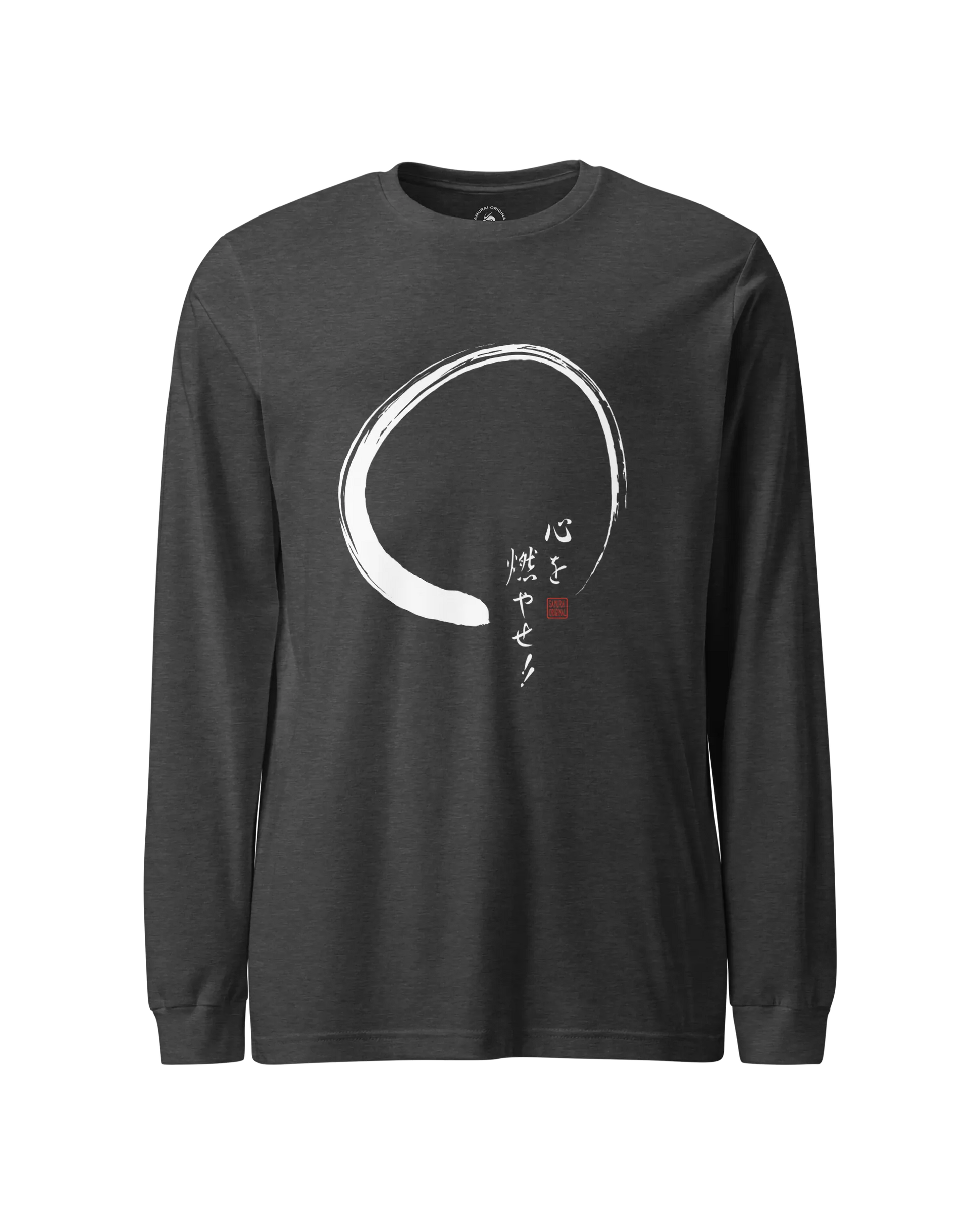 Set Your Heart Ablaze Unisex Long Sleeve Tee Dark Grey Heather - Samurai Original