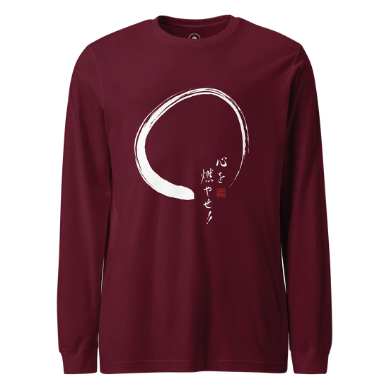 Set Your Heart Ablaze Unisex Long Sleeve Tee Maroon - Samurai Original