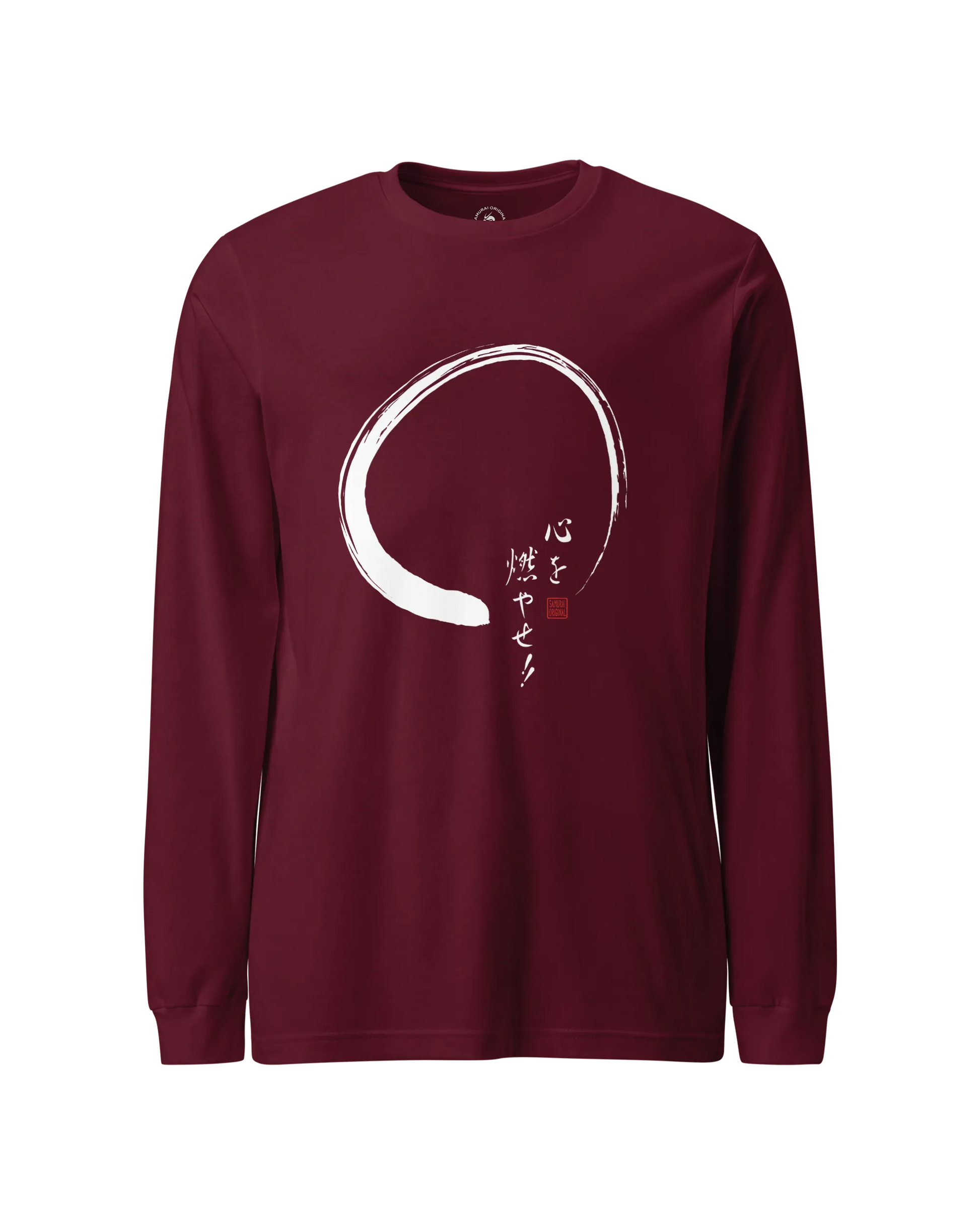 Set Your Heart Ablaze Unisex Long Sleeve Tee Maroon - Samurai Original