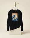 Shiba Inu Dog Surfing Ukiyo-e Unisex Long Sleeve Tee