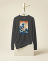 Shiba Inu Dog Surfing Ukiyo-e Unisex Long Sleeve Tee