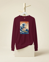 Shiba Inu Dog Surfing Ukiyo-e Unisex Long Sleeve Tee