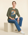 Shiba Inu Dog Surfing Ukiyo-e Unisex Long Sleeve Tee