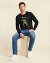 Halloween Samurai Skeleton Juggling Japanese Ukiyo-e Unisex Long Sleeve Tee - Samurai Original