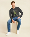Halloween Samurai Skeleton Juggling Japanese Ukiyo-e Unisex Long Sleeve Tee - Samurai Original