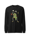 Halloween Samurai Skeleton Juggling Japanese Ukiyo-e Unisex Long Sleeve Tee Black - Samurai Original