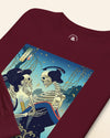 Skeleton Samurai & Geisha Gift For Valentine Unisex Long Sleeve Tee