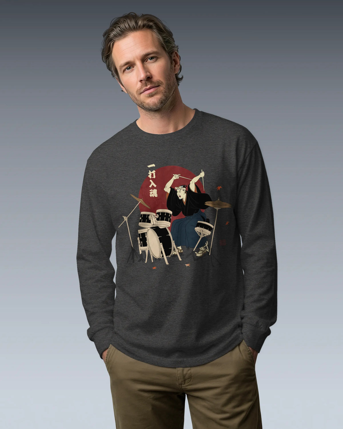 Soul Beat Samurai Drummer Unisex Long Sleeve Tee - Samurai Original