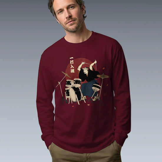 Soul Beat Samurai Drummer Unisex Long Sleeve Tee - Samurai Original