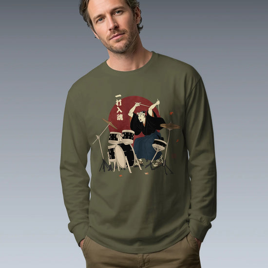 Soul Beat Samurai Drummer Unisex Long Sleeve Tee - Samurai Original