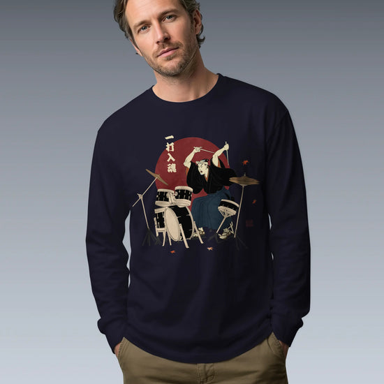 Soul Beat Samurai Drummer Unisex Long Sleeve Tee - Samurai Original