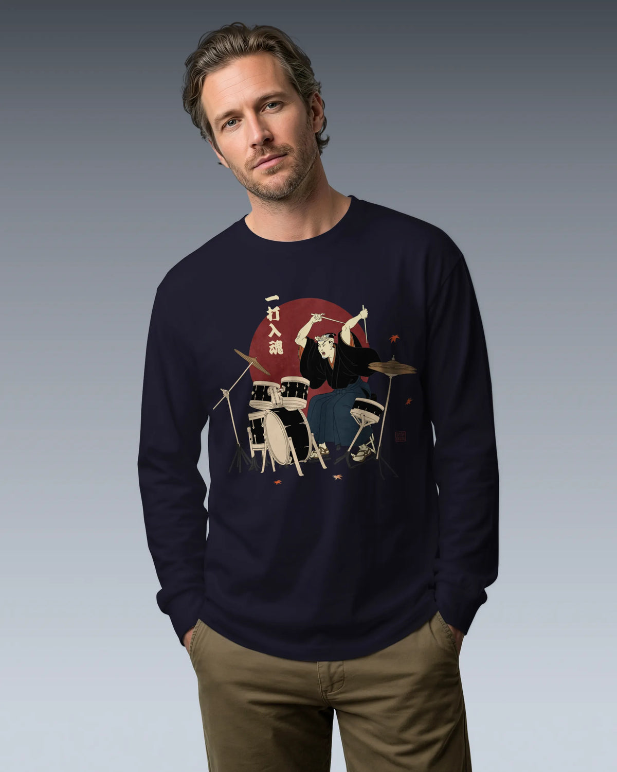 Soul Beat Samurai Drummer Unisex Long Sleeve Tee - Samurai Original