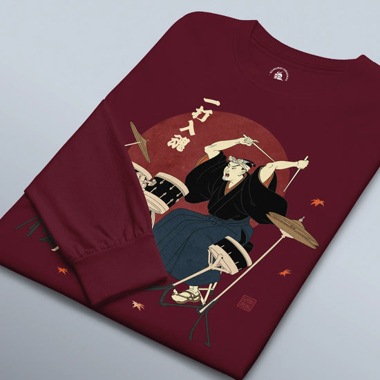 Soul Beat Samurai Drummer Unisex Long Sleeve Tee - Samurai Original
