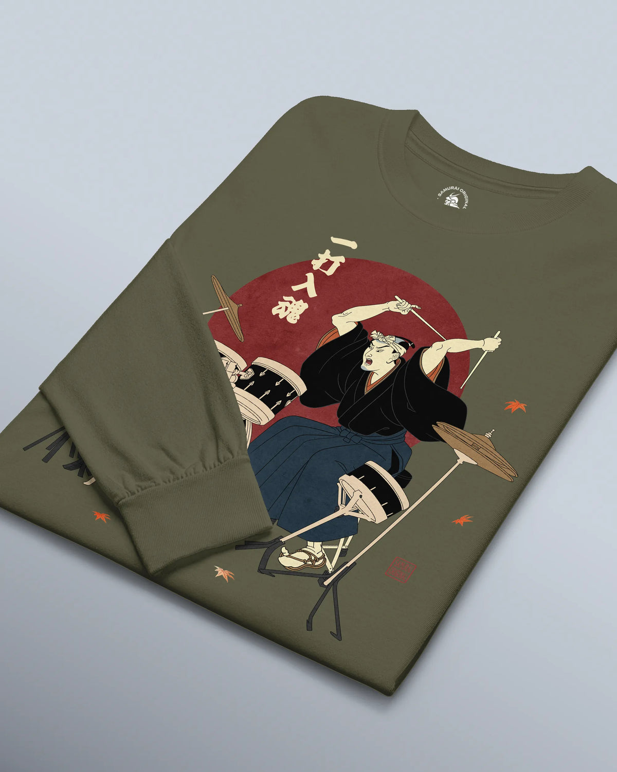 Soul Beat Samurai Drummer Unisex Long Sleeve Tee - Samurai Original