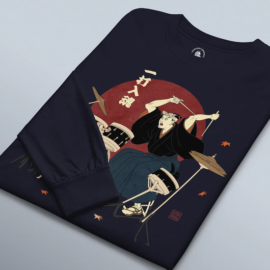 Soul Beat Samurai Drummer Unisex Long Sleeve Tee - Samurai Original