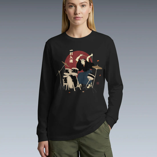 Soul Beat Samurai Drummer Unisex Long Sleeve Tee - Samurai Original