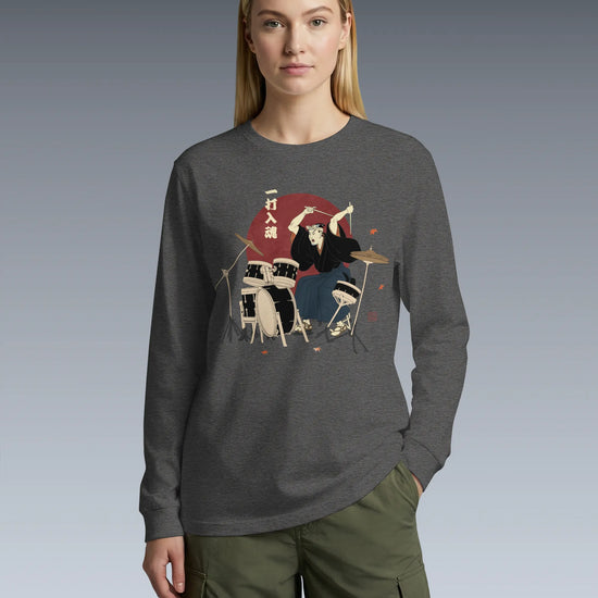 Soul Beat Samurai Drummer Unisex Long Sleeve Tee - Samurai Original