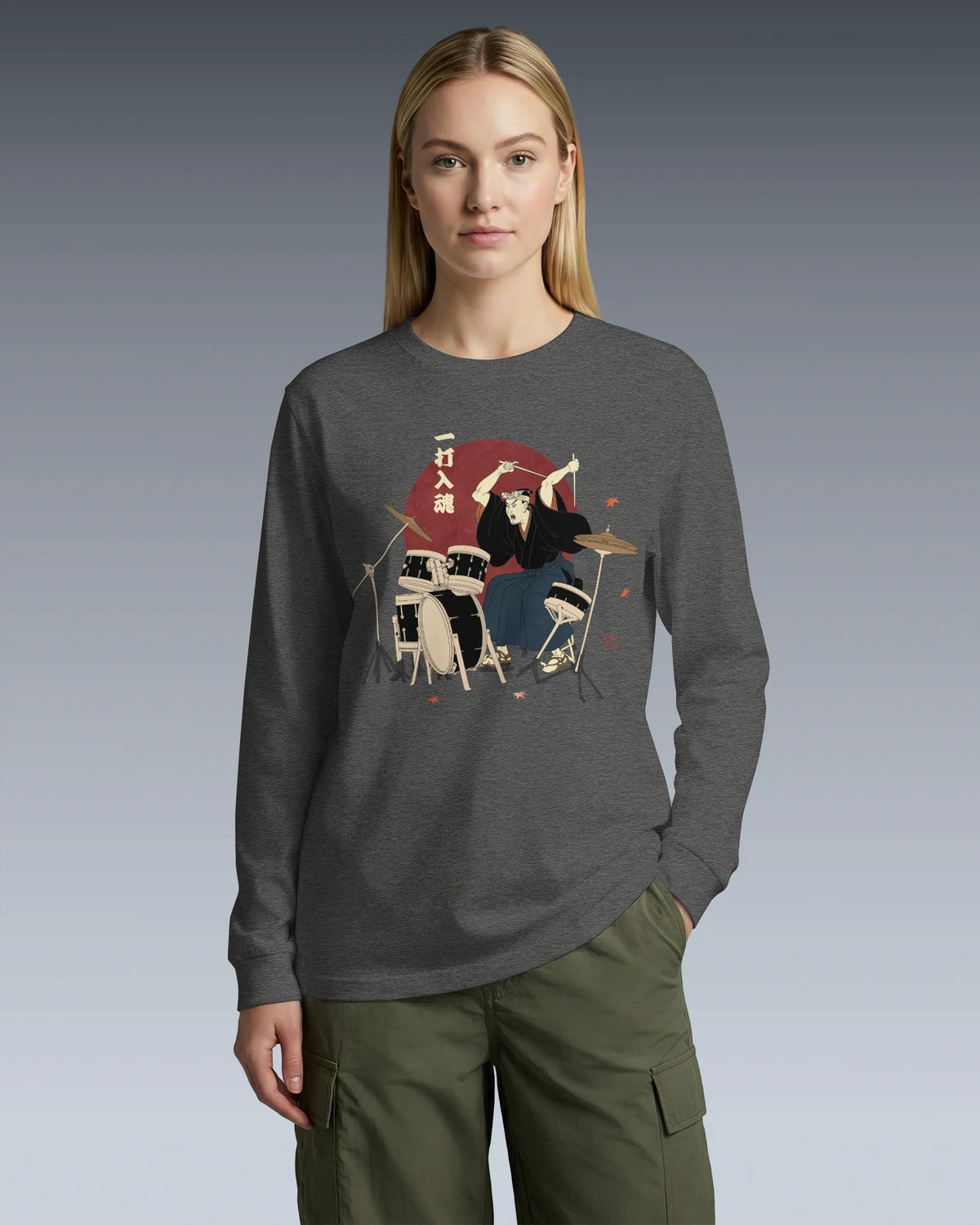 Soul Beat Samurai Drummer Unisex Long Sleeve Tee - Samurai Original