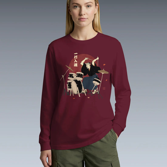 Soul Beat Samurai Drummer Unisex Long Sleeve Tee - Samurai Original