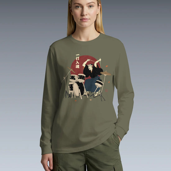 Soul Beat Samurai Drummer Unisex Long Sleeve Tee - Samurai Original