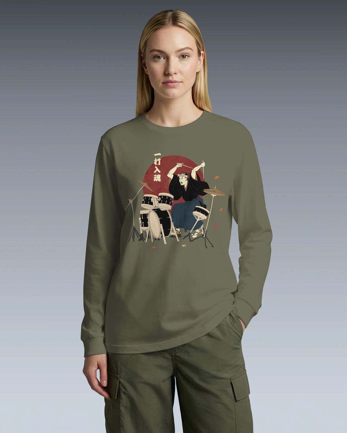 Soul Beat Samurai Drummer Unisex Long Sleeve Tee - Samurai Original
