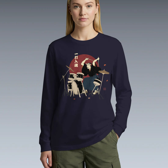 Soul Beat Samurai Drummer Unisex Long Sleeve Tee - Samurai Original