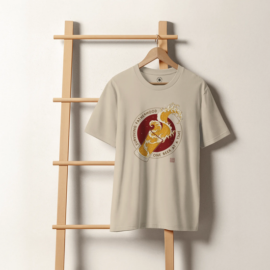 Surviving Fatherhood Beer Wave Organic T-Shirt - Samurai Original