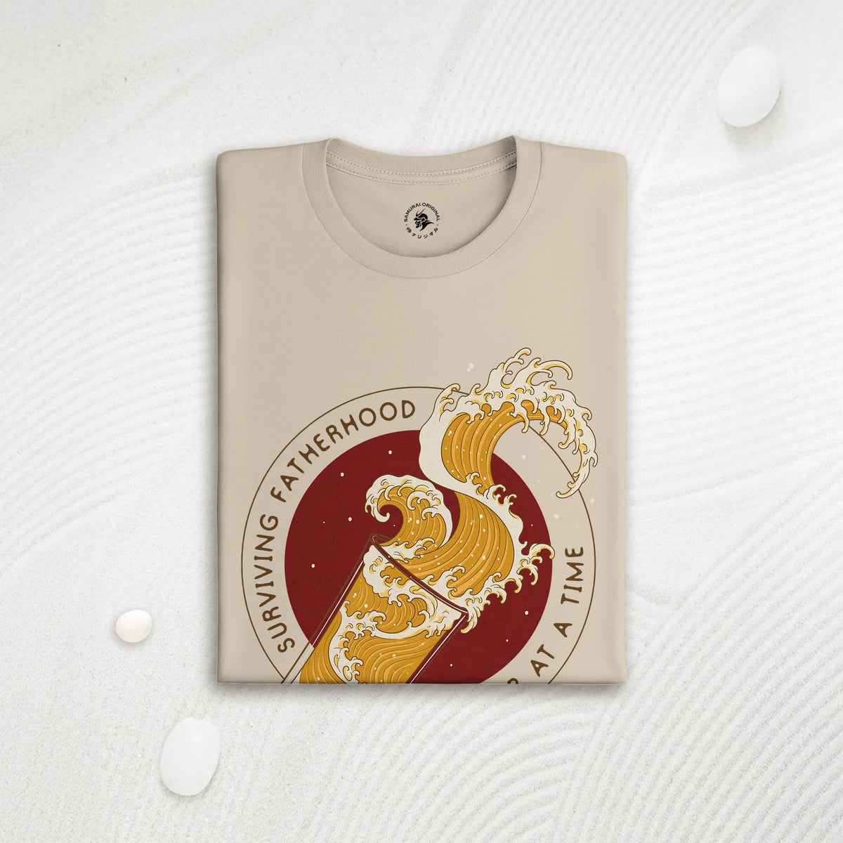 Surviving Fatherhood Beer Wave Organic T-Shirt - Samurai Original