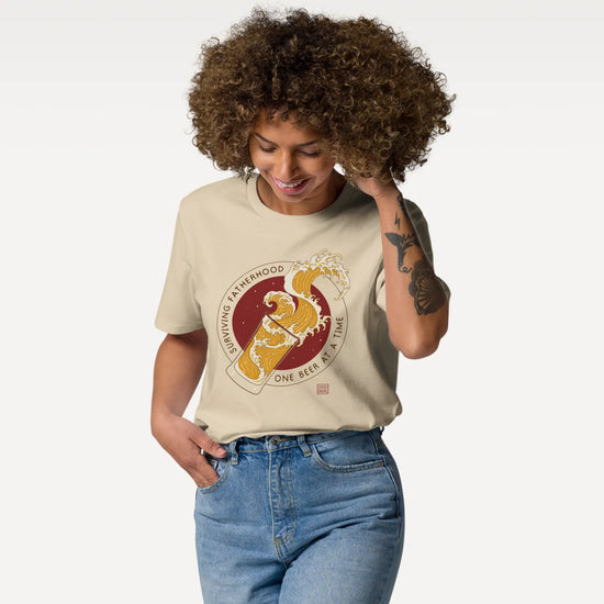 Surviving Fatherhood Beer Wave Organic T-Shirt - Samurai Original