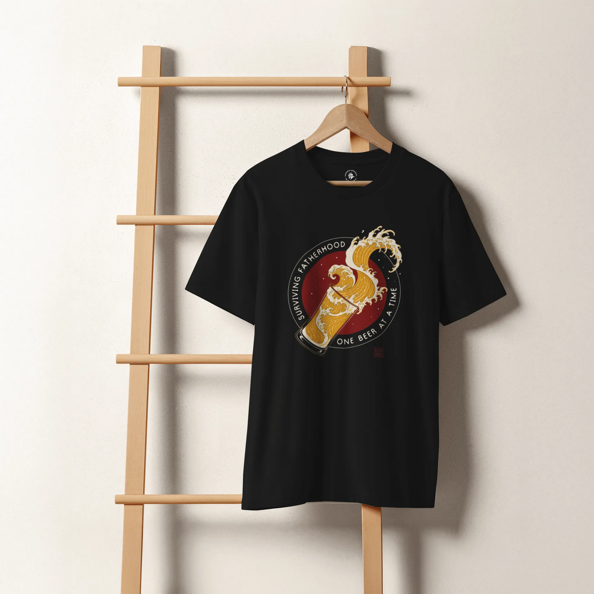 Surviving Fatherhood Beer Wave Organic T-Shirt - Samurai Original