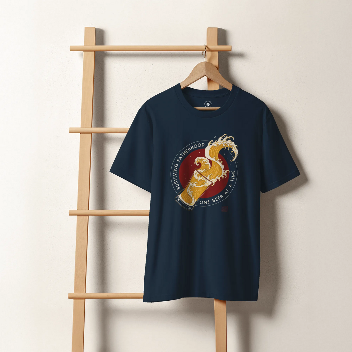 Surviving Fatherhood Beer Wave Organic T-Shirt - Samurai Original
