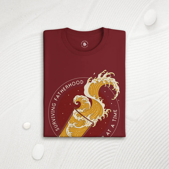 Surviving Fatherhood Beer Wave Organic T-Shirt - Samurai Original
