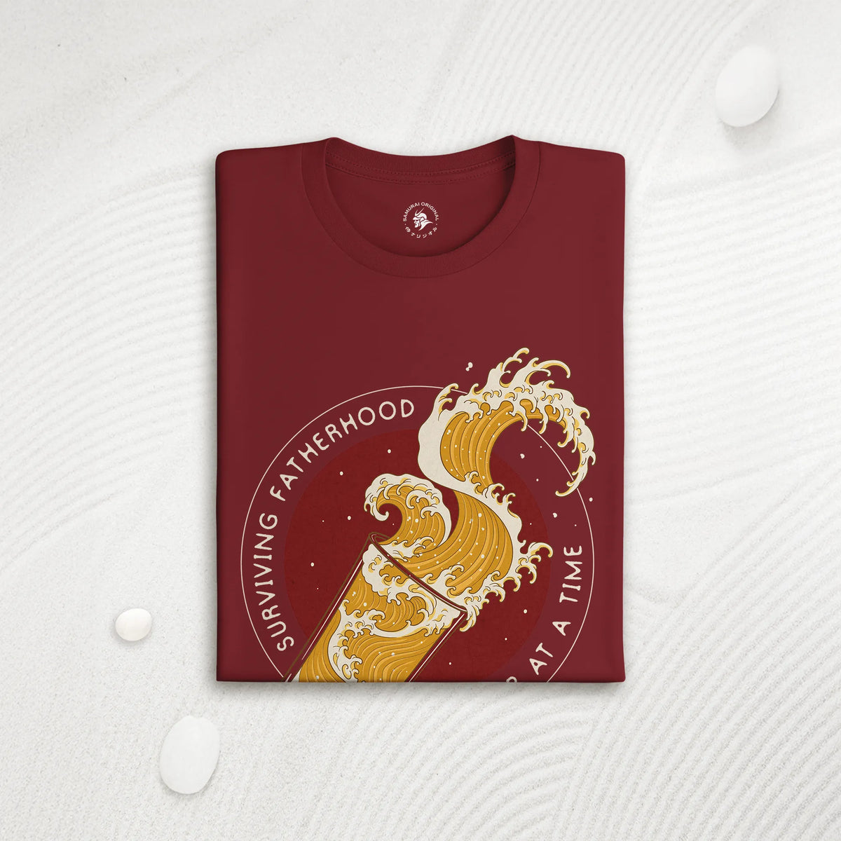 Surviving Fatherhood Beer Wave Organic T-Shirt - Samurai Original
