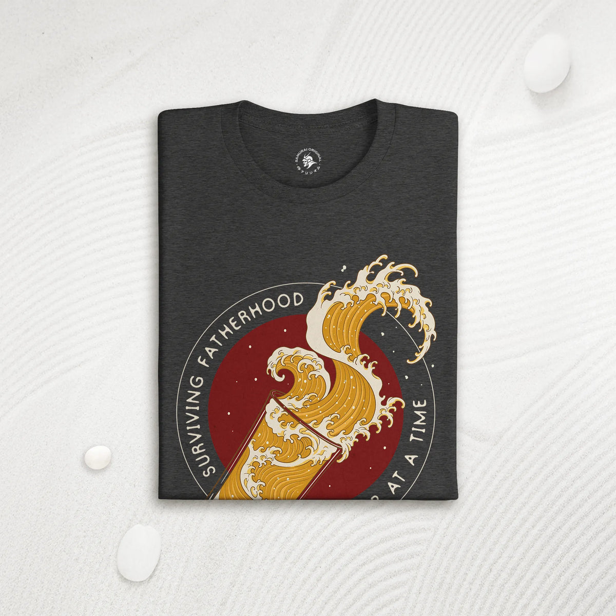 Surviving Fatherhood Beer Wave Organic T-Shirt - Samurai Original