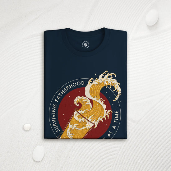 Surviving Fatherhood Beer Wave Organic T-Shirt - Samurai Original