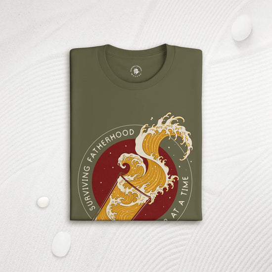 Surviving Fatherhood Beer Wave Organic T-Shirt - Samurai Original