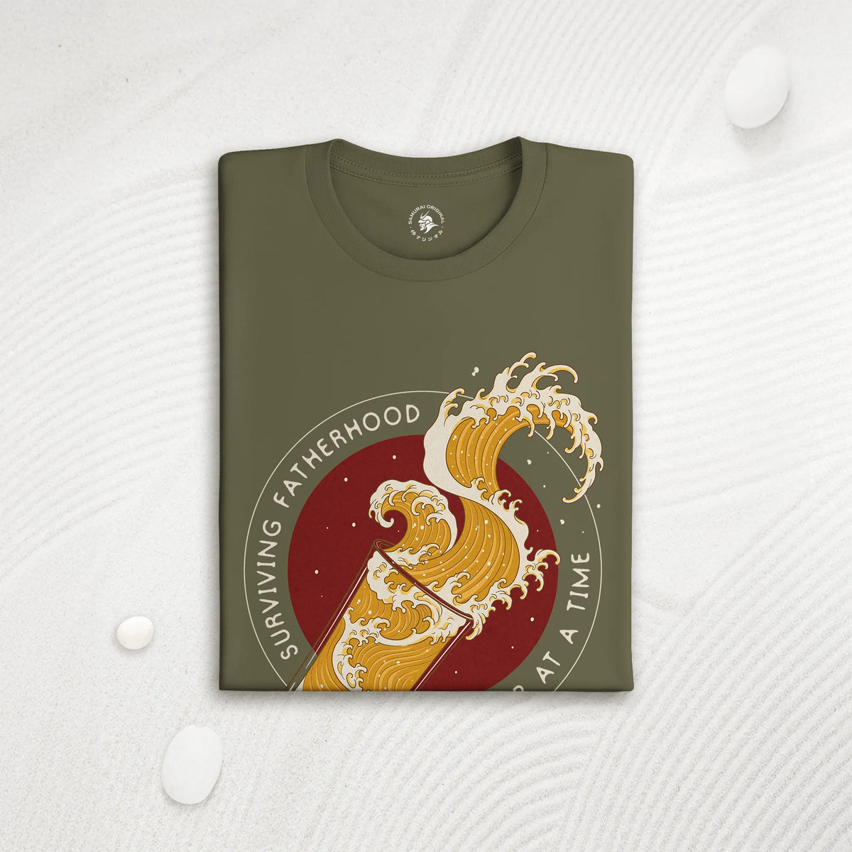 Surviving Fatherhood Beer Wave Organic T-Shirt - Samurai Original