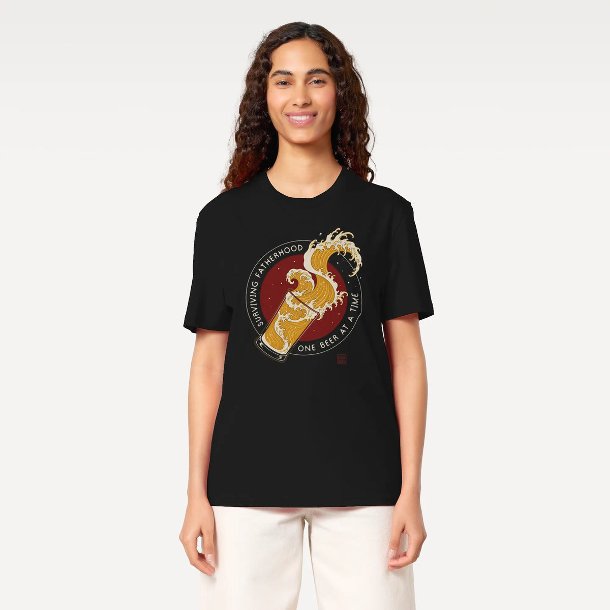 Surviving Fatherhood Beer Wave Organic T-Shirt - Samurai Original