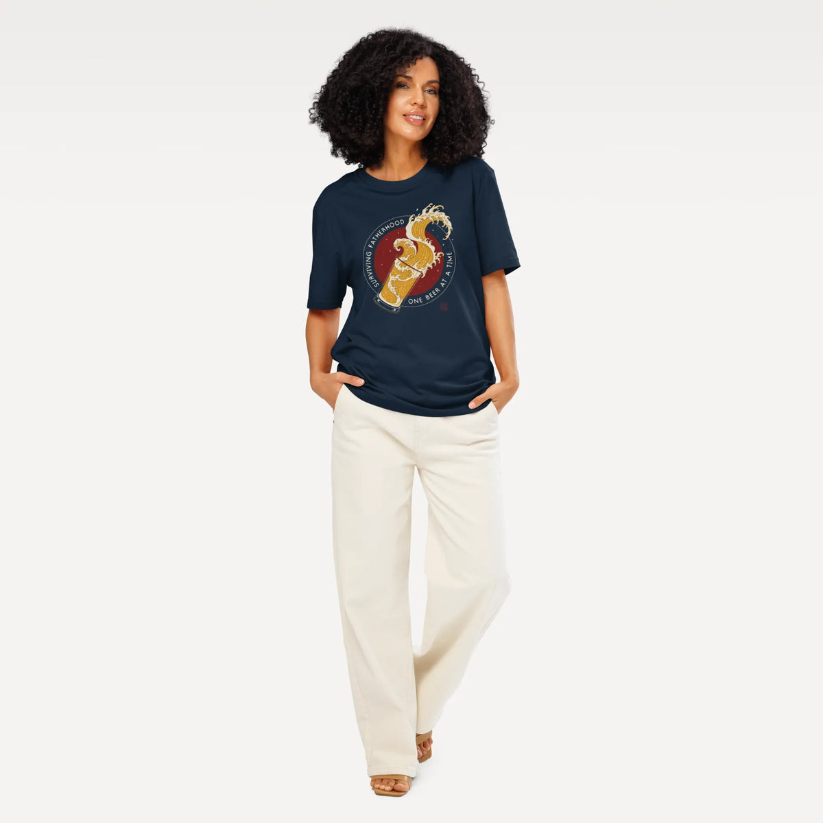 Surviving Fatherhood Beer Wave Organic T-Shirt - Samurai Original