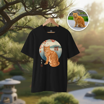 Pet Personalization Japanese Ukiyo-e Unisex Organic T-shirt