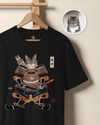 Custom Portrait Samurai Ukiyo-e Cat & Dog Unisex organic t-shirt