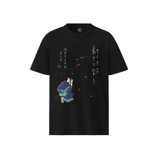 Samurai Photographer Japanese Ukiyo-e Unisex Organic T-shirt No.11