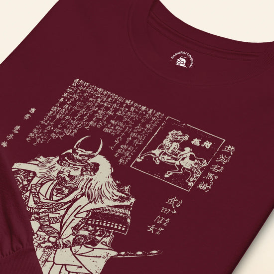 Takeda Shingen Daimyo Ukiyo-e Unisex Long Sleeve Tee - Samurai Original