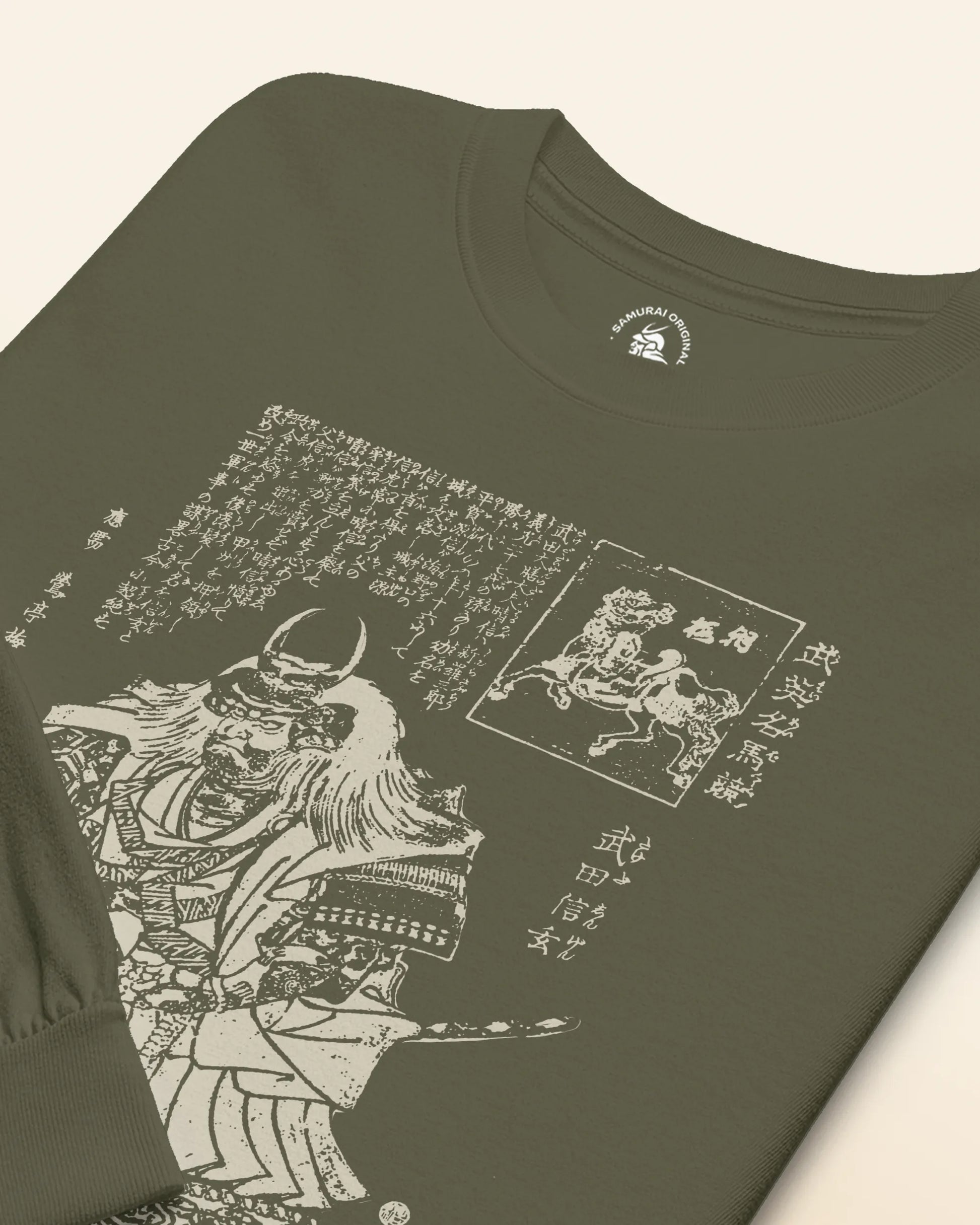 Takeda Shingen Daimyo Ukiyo-e Unisex Long Sleeve Tee - Samurai Original