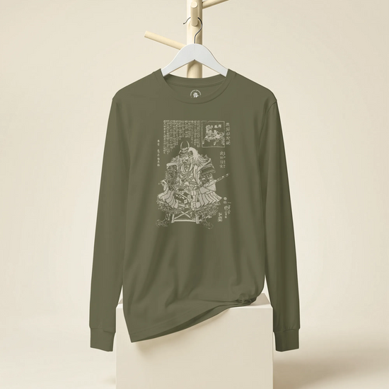 Takeda Shingen Daimyo Ukiyo-e Unisex Long Sleeve Tee - Samurai Original