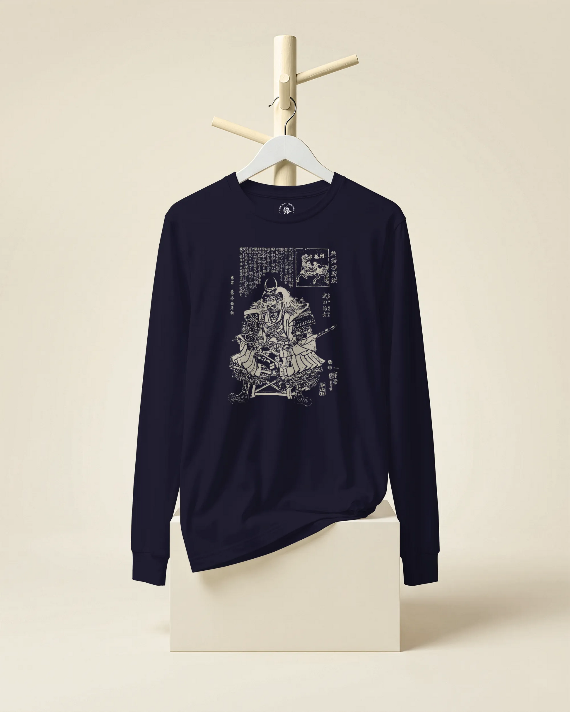 Takeda Shingen Daimyo Ukiyo-e Unisex Long Sleeve Tee - Samurai Original